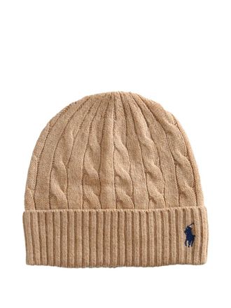 Polo Ralph Lauren cable-knit beanie hat - Neutrals