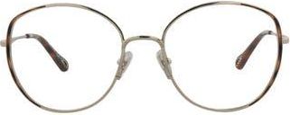 Chloé Fashion 54mm Round Optical Glasses in Silver Silver Transparent at Nordstrom Rack