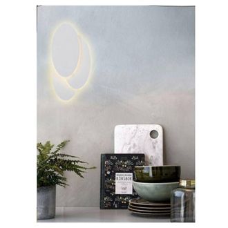 Trade Shop Trade Shop Traesio - Trade Shop - Applique A Led 3 Ovale Lumetto Comodino Abat Jour 12w Luce 6500k 3000k 4000k E33