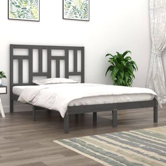 Berkfield Home Bed Frame Grey Solid Wood Pine 200x200 cm