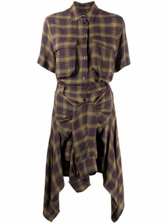 Diesel check-print dress - Green