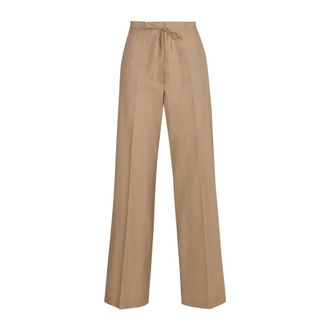 P.A.R.O.S.H. P.a.r.o.s.h. - Broek met wijde pijpen en elastische tailleband - Dames - Broeken - Beige - Maat: XS