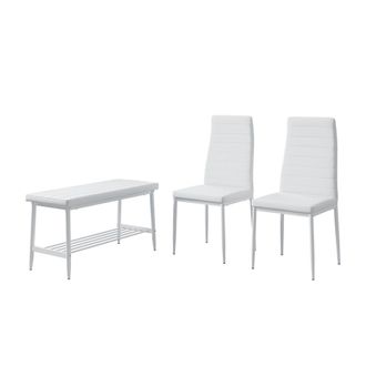 Vicco Banco Y Silla Grand, Blanco, 85 X 46.5 Cm Juego De 3 Piezas, Vicco