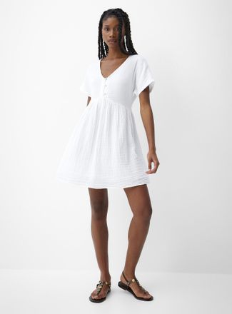 Rip Curl Womens Pure cotton gauze short-sleeve flared minidress