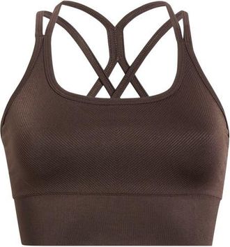 Zella Seamless Strappy Sports Bra in Brown Mole at Nordstrom, Size X-Large