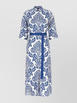 Max Mara silk printed midi shirtdress
