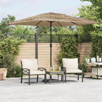 Berkfield Home Garden Parasol with Steel Pole Brown 248x248x248 cm | Size: 248 x 248 x 248 cm