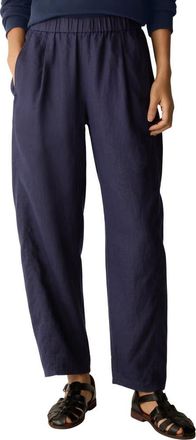 Eileen Fisher Pleated Organic Linen Lantern Pants in Ink at Nordstrom, Size Xx-Small