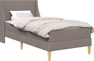 vidaXL Estructura De Cama Con Colch&oacute;n 80x 200 Cm Funda Extra&iacute;ble Taup&eacute; Vidaxl