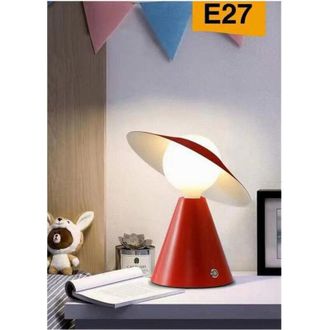 Trade Shop Lampada Da Tavolo Decorativa Con Paralume a Cappello Orientabile Lume E27 D13 - Rosso - Trade Shop Traesio