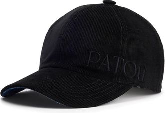 Patou logo-embroidered corduroy cap - unisex - Cotton/Cotton - M - Black