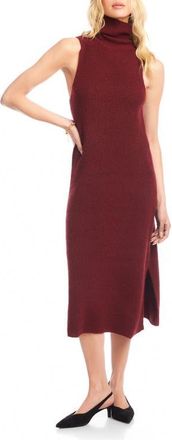 Karen Kane Turtleneck Sleeveless Sweater Midi Dress in Wine Red at Nordstrom, Size X-Large