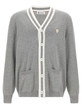 Brunello Cucinelli Gray Cotton Mens Cardigan
