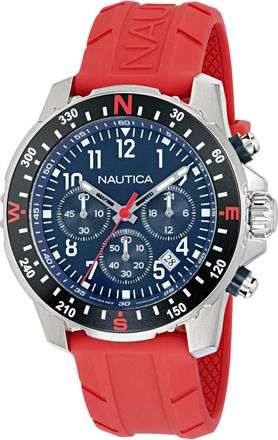 Nautica Nct Riding Sail Chronograph Watch With Silicone Strap
