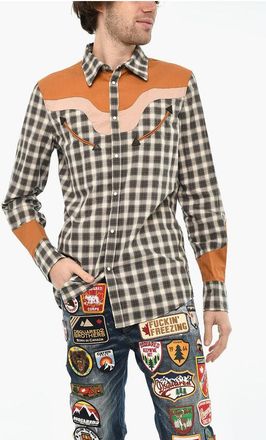 Dsquared2 Check Shirt with Snap bUTTONS size 50