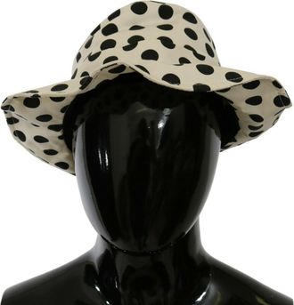 Dolce & Gabbana Womens White Cotton Polka Dot Design Trilby Hat