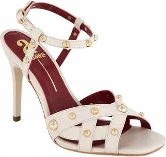 Andrea Womens Ankle-Strap Heeled Sandal In Bone
