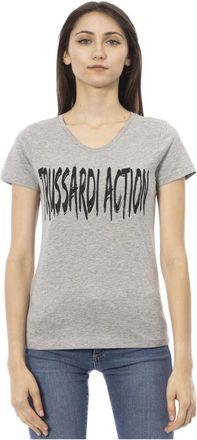 Trussardi &Eacute;lise T-shirt - Dames - T-shirts - Grijs - 2XL - Katoen - Tops