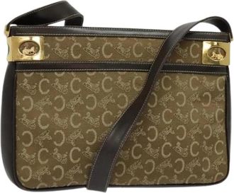 Celine Pre-owned Canvas celine-bags - Dames - Vintage Schoudertas - Beige - ONE Size - Leer - Vintage