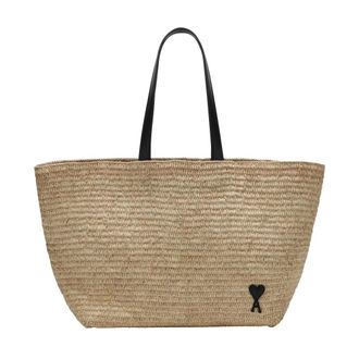 Ami Tote Bags, female, Beige, Size: ONE SIZE De Coeur Tote
