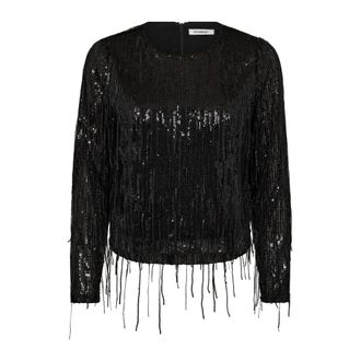 Co'Couture Dames, Blouses & Shirts, Zwart, Maat: L