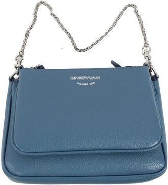 Armani Deer-print Double Mini Bag - Dames - Schoudertassen - Blauw - ONE Size - Tassen