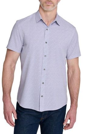 W.R.K Slim Fit Abstract Performance Short Sleeve Button-Up Shirt in White at Nordstrom, Size Xx-Large