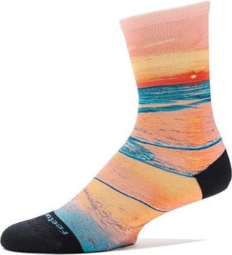 Feetures Elite Light Cushion Mini Crew Crew Cut Socks Shoes Sunset Glow : MD (US Mens Shoe 6-8.5 - Womens Shoe 7-9.5), Nylon/Spandex