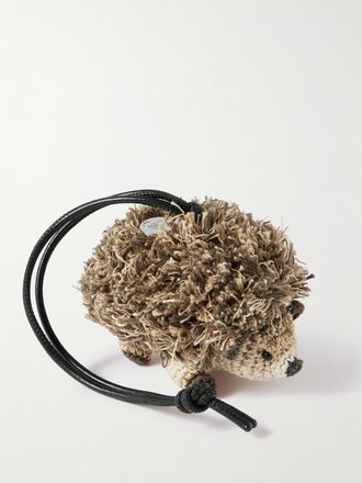 J.W.Anderson Charm Per Borsa In Cotone Crochet E Pelle Hedgehog - Neutri