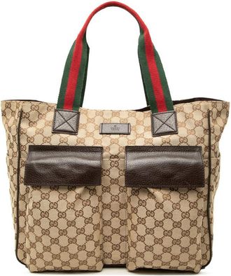 Gucci Pre-owned Gucci GG Canvas Web Double Pockets Tote Ladies YRYX6XEAUX0AK44D