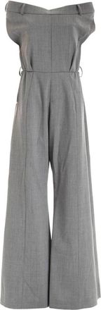 Moschino Grijze Gabardine Jumpsuit - Dames - Jumpsuits - Grijs - M - Polyester - Jumpsuits & Playsuits