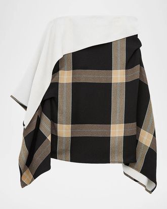 Loewe Plaid Asymmetric Knee-Length Skirt