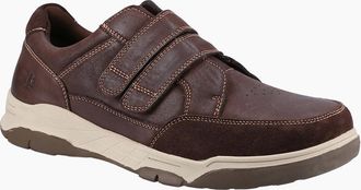 Hush Puppies Mens Hush Puppies Mens Shoes Casual Fabian Double Strap Leather Touch Fastening brown - Size: 8