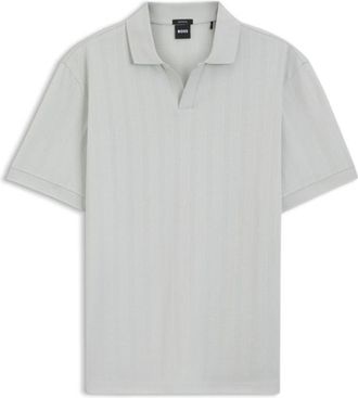 BOSS Cotton-jacquard polo shirt with Johnny collar