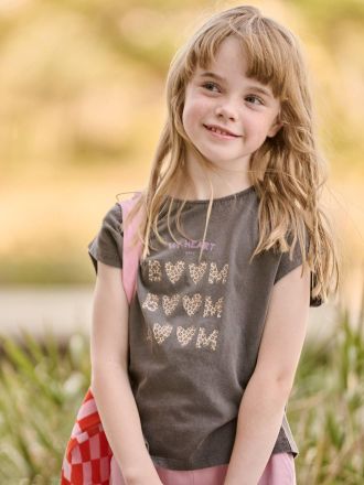 Vertbaudet T-Shirt weit M&auml;dchen anthrazit