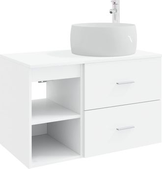 vidaXL Juego De Muebles De Ba&ntilde;o 2 Uds. Blanco Madera De Ingenier&iacute;a Vidaxl
