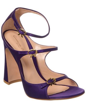 Gianvito Rossi Misty Satin & Leather Sandal