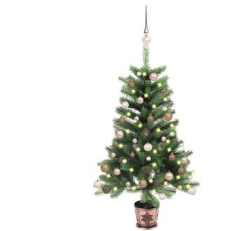 vidaXL &Aacute;rbol De Navidad Artificial Con Luces Y Bolas Verde 90 Cm Vidaxl