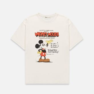 Duke + Dexter Duke + Dexter, Mens Disney Mickey Mouse Vintage White T-Shirt, Size XXL