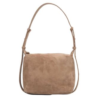 Estro & Luminara Velour Shoulder Bag - female - Estro - Shoulder Bags - Beige - ONE SIZE - Bags