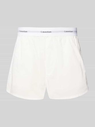 Calvin Klein Underwear Relaxed Fit Pyjama-Shorts mit elastischem Label-Bund in Weiss, Größe S