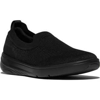 FitFlop SUPER-Q Knit Slip-On Sneaker in All Black at Nordstrom Rack, Size 6.5