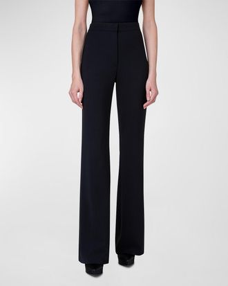 Akris Courtney Wool Crepe Bootcut Pants