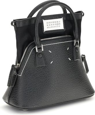 Maison Margiela Womens 5ac Handbag Black Calf Leather Bos Taurus Handbags Hand Bags