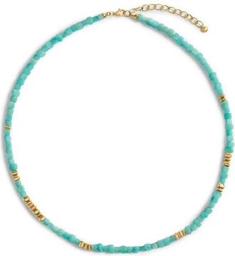 Monica Vinader Amaia Amazonite Beaded Necklace in 18K Gold Vermeil/amazonite at Nordstrom