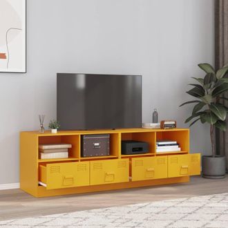 Berkfield Home TV Cabinets 2 pcs Mustard Yellow 67x39x44 cm Steel | Size: 67 x 39 x 44 cm