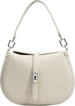 Generic Compatible For Womens Bag Leather Crescent Cross Body Simple Shoulder(Creamy-white)