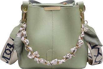 Generic Women PU Chain Crossbody Bag Zipper Closure Bag for Work Vacation (Green)