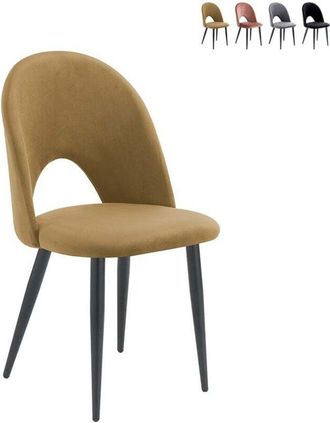 Oresteluchetta Juego De 4 Sillas De Comedor Cocina Dise&ntilde;o Moderno En Terciopelo Bounty - Gris Paloma