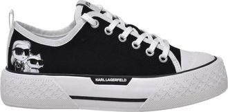 Karl Lagerfeld Schoenen, Dames, Zwart, 38 EU, Polyester, Canvas Sneaker
